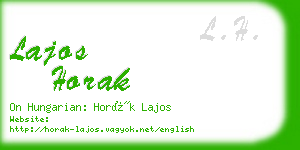 lajos horak business card